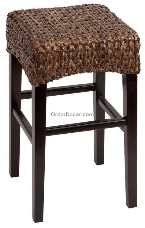 Make an offer on a great item today! Details about 24" Brown Wood & Wicker Counter Bar Stool ...