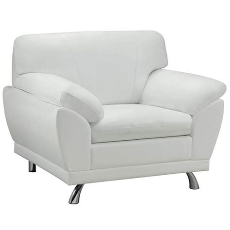 Imperial white bonded leather sofa with side pillows by modway. White Leather Chair - Steal-A-Sofa Furniture Outlet Los ...