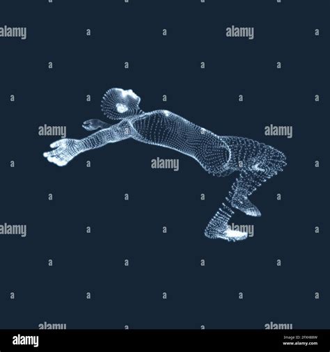3d Man Slipping And Falling Silhouette Of A Man Fallen Down 3d Model
