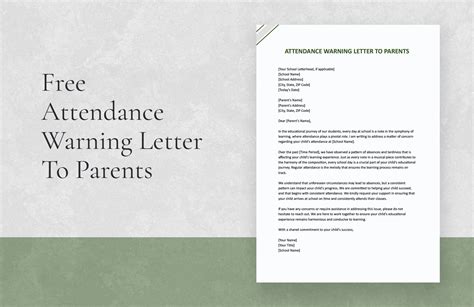 FREE Attendance Warning Letter Template Download In Word Google Docs PDF Apple Pages Outlook
