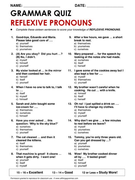 Pronoun Quiz Worksheets 99Worksheets