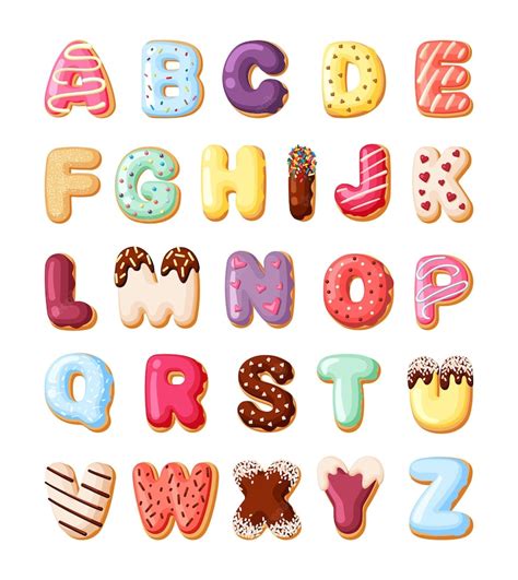 Premium Vector Alphabet Fro Sweet Pastries Set Colorful Canddy Font