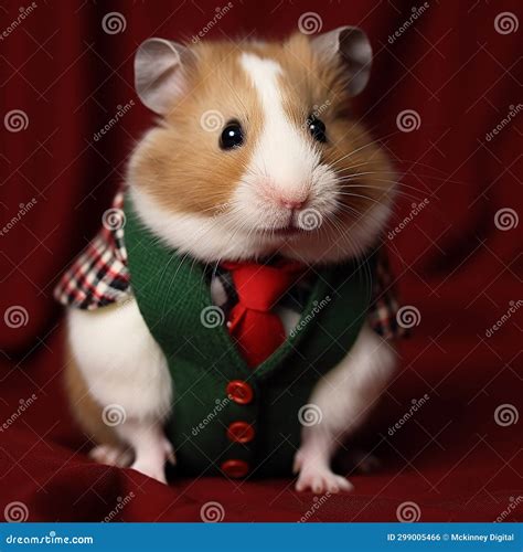 Hamsters Celebrating The Holidays In Festive Holiday Sweaters Stock