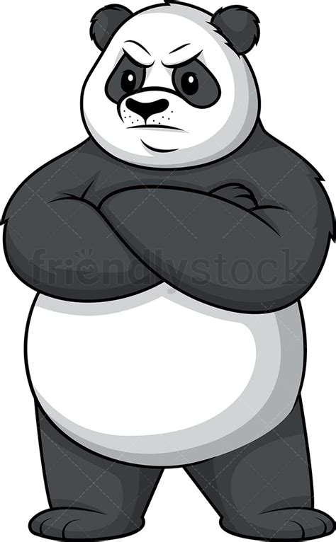 Angry Panda Cartoon Clipart Vector Friendlystock