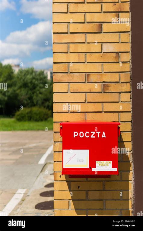 Poznan Poland Aug 07 2017 Red Poczta Polska Mailbox On A Wall