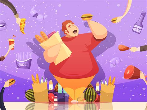 Gluttony Leading To Obesity Poster By Macrovector On Dribbble