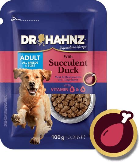 4.7 out of 5 stars with 15 ratings. Dr Hahnz - Wet Dog Food Signature Range Pouch - Duck (100g ...