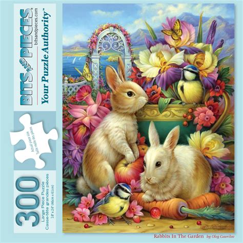 Rabbits In The Garden 300 Large Piece Jigsaw Puzzle Bits And Pieces