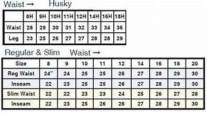 Wonder Nation Husky Size Chart