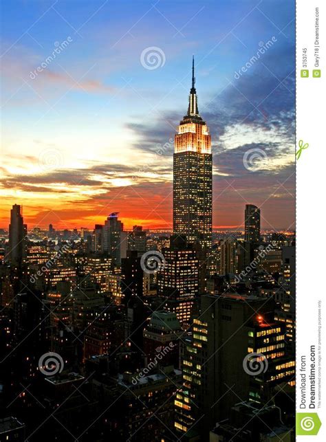 New York City Midtown Skyline Editorial Image Image Of