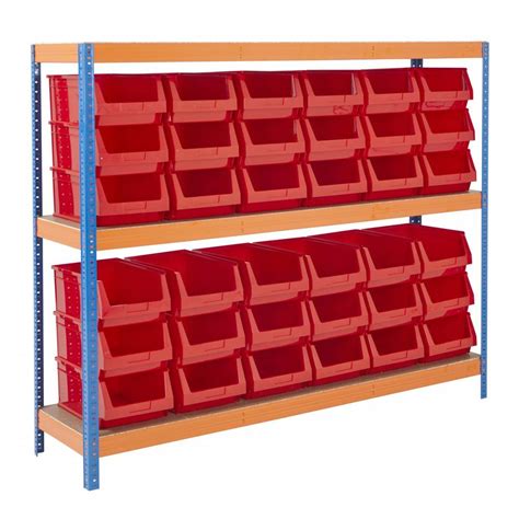 Lid snaps tight, keeping contents secure within. Heavy Duty 300kg 270w x 420d Parts Storage Bin Shelving | Racking.com