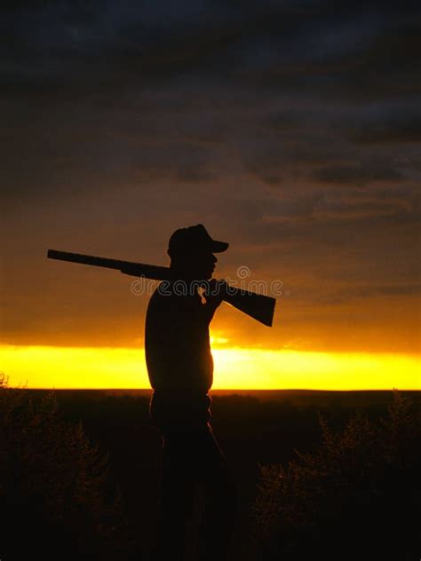 Hunter In Sunrise Stock Photo Image Of Weapon Hunting 9771338