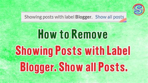 How To Remove Showing Posts With Label Blogger Simple Tutorials YouTube