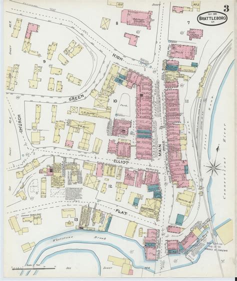 Brattleboro Vt Fire Insurance 1891 Sheet 3 Old Town Map Reprint