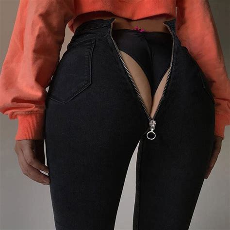 Pantalone Sexy Zipper Jeans Con Zip Posteriore Shop Low Cost Ig