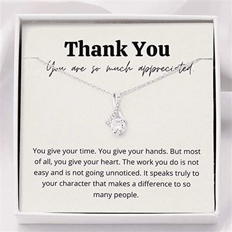 Thank You Necklace T For Coworker Women Teacher Appreciation