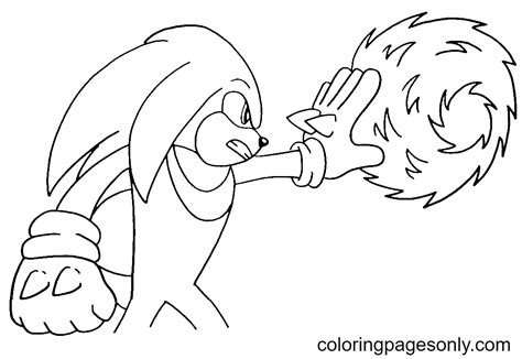 Knuckles Pagina Da Colorare Di Sonic The Hedgehog 2 Disegni Da