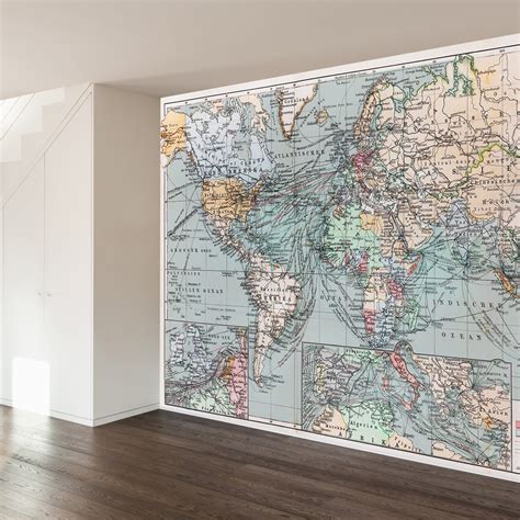 Vintage World Map Wall Mural Decal 100l X 100w Walls Need Love