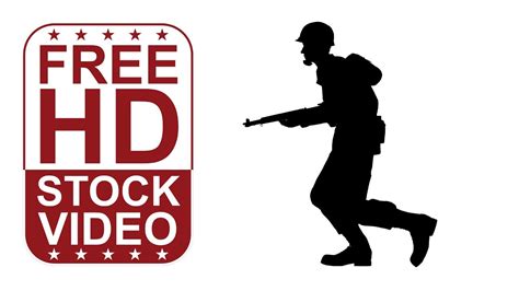 Free Stock Videos Private Soldier Silhouette Running On