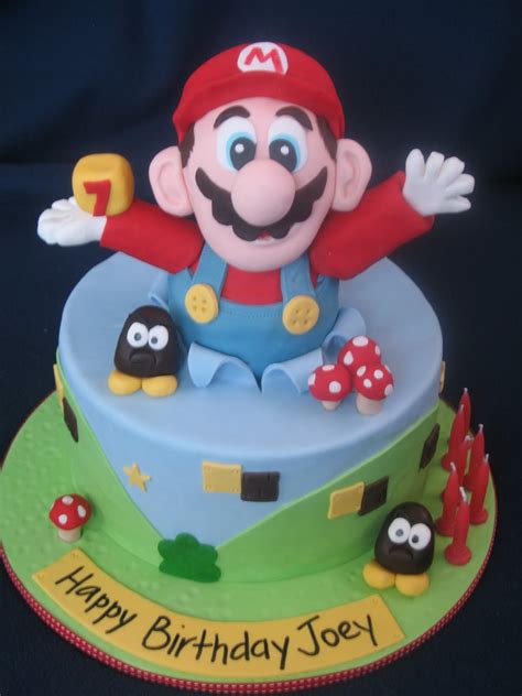 My first cake covered in fondant! Blissfully Sweet: Super Mario Birthday Cake