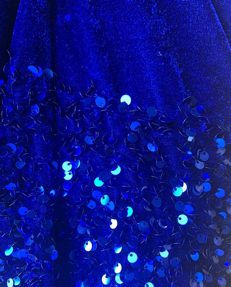 Royal Blue Sequin Fabric By The Yard Sequin Stretch Velvet Etsy Uk