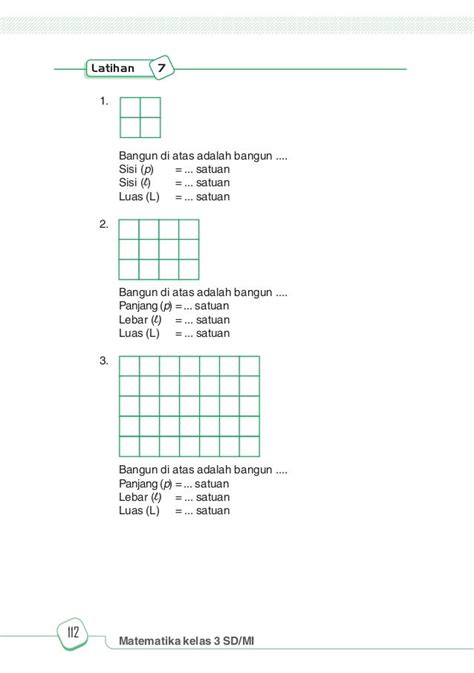 Soal Matematika Kelas 3 Sd Luas Dan Keliling Bangun Datar