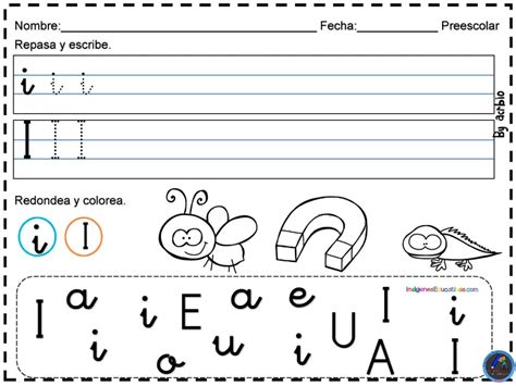 Cuaderno Para Preescolar Vocales Letra I Imagenes Educativas