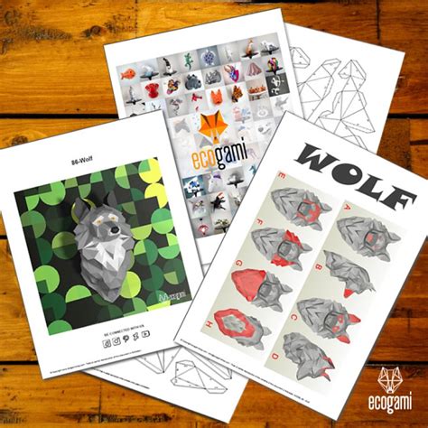 Make Your Own Papercraft Wolf By Ecogami