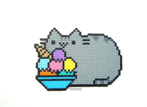 Pusheen The Cat Magnet Pixel Art Pusheen Perler Hama Beads Etsy In Pixel Art Perler