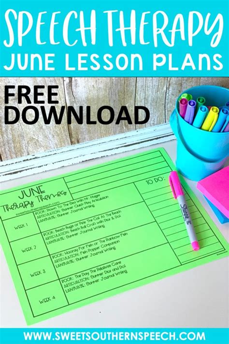 June Speech Therapy Lesson Plans Sweet Southern Speech