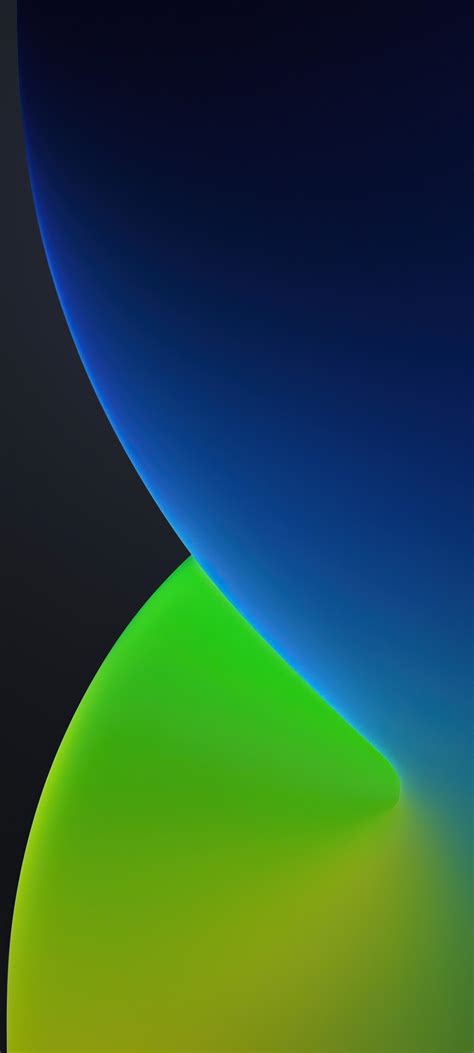 iOS 14 Wallpaper HD 4K, WWDC, 2020, iPhone 12, iPadOS, Dark, Green, Blue