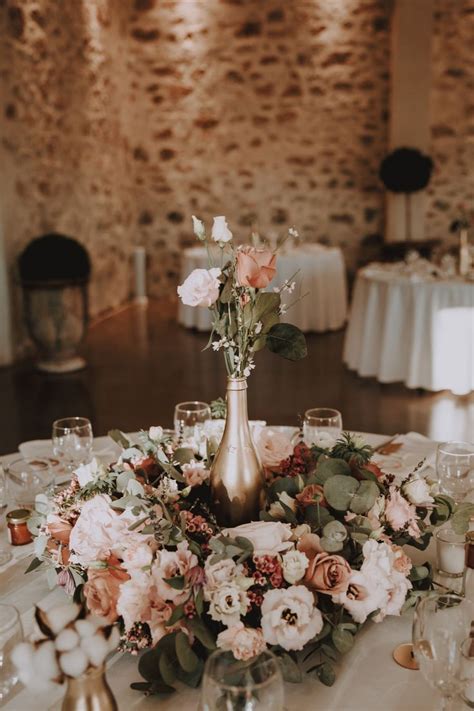 Centre de table allongé pour mariage. décoration table mariage automne -Couronne de table ...
