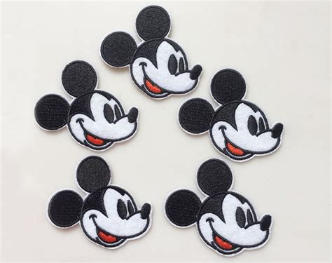 7x6cm 10pcs Mickey Mouse Head Face Iron On Sew On Embroidered Etsy