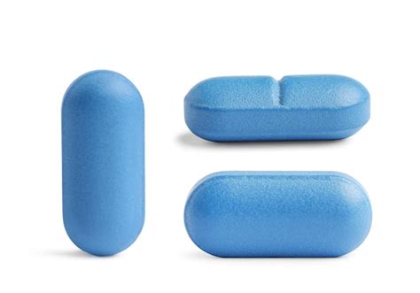 premium photo blue pill isolated on white different sides