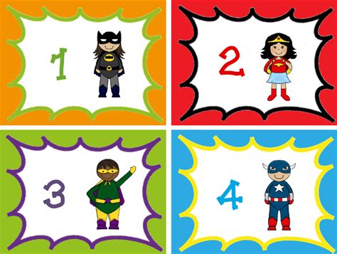 Superhero Table Number Signs Superhero Theme Superhero Table Numbers