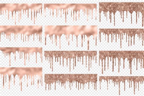 Dripping Rose Gold Clipart Rose Gold Glitter Drips Like Etsy Uk