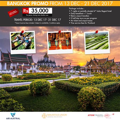 Bangkok Promo Package December 2017 Atom Travel