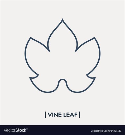 Vine Leaf Outline Icon Grape Leaf Royalty Free Vector Image