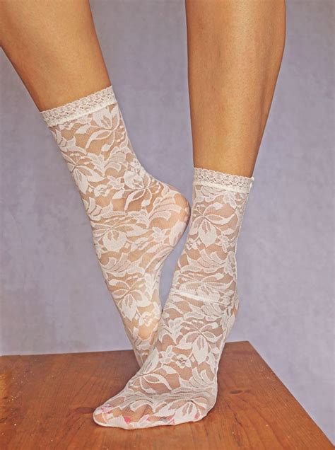 09 Ivory Floral Lace Socks Lace Socks Wool Socks Socks And Heels