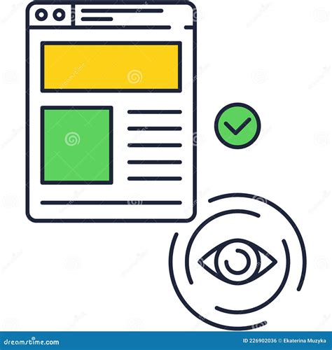 Vision Icon Eyeball And Business Report Pictogram Stock Illustration