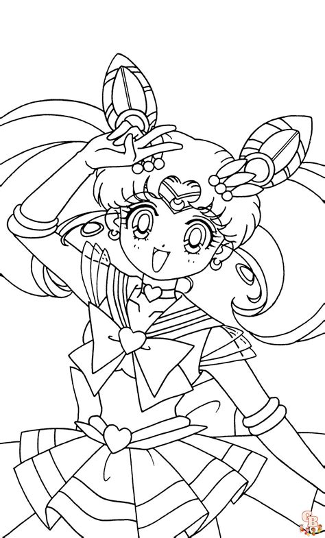 Cute Chibiusa Sailor Moon Coloring Pages Printable Fun For Kids