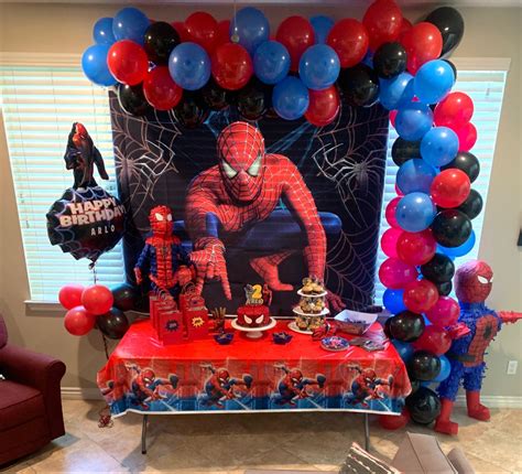Spider Man Birthday Decor Spiderman Birthday Party Spiderman Birthday Party Food Spiderman
