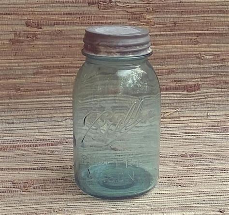 Vintage Blue Quart Size Ball Perfect Mason Jar 1910 1923 With Etsy