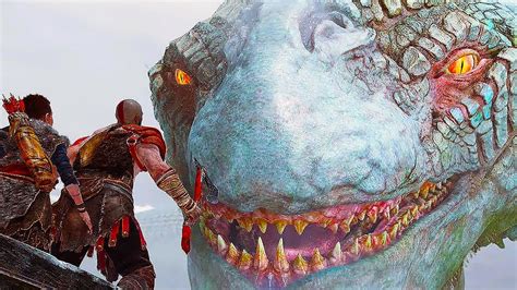 God Of War 4 Kratos Vs The World Serpent Boss Gameplay Trailer Ps4