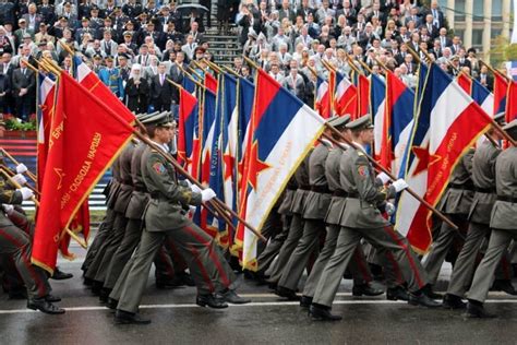 Military Flags Of Yugoslav Army On Serbian Military Parade Rvexillology
