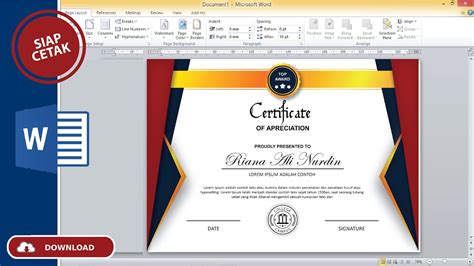 Jelas Bangetcara Membuat Desain Sertifikat Dengan Ms Word 2010 Youtube