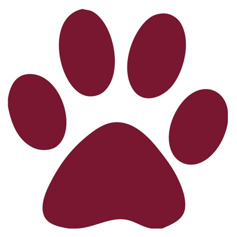 Cat Paw Clip Art Transparent Maroon Paw Print Png Download Full