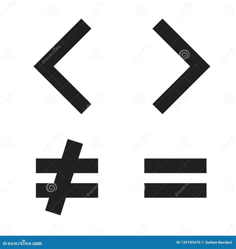 Basic Mathematical Symbols Equal Greater Than Icon On White Background