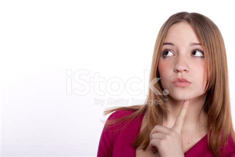 Beautiful Young Woman Thinking Stock Photo Royalty Free Freeimages