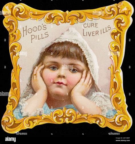 Hoods Pills Cure Liver Ills Girls Patent Medicines 19th Century